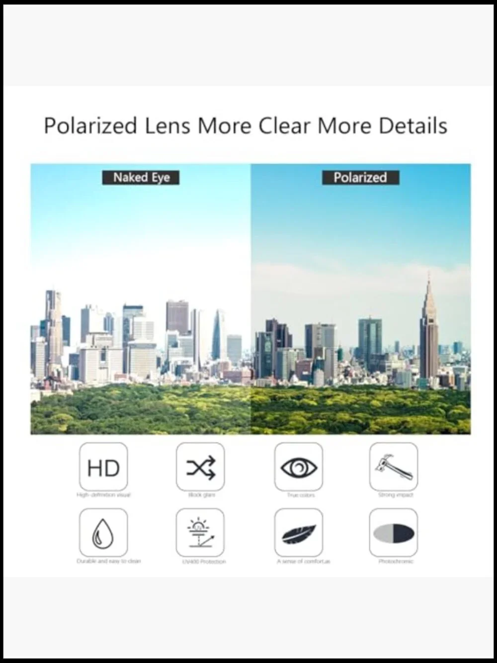 Photochromic Polarized Sunglasses for Men UV Protection Lightweight Driving